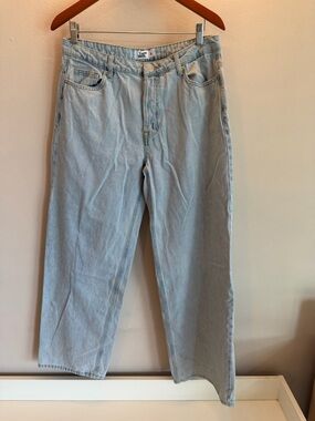 Tiger Mist Light Wash Wide Leg High Rise Denim Jeans Light Blue Size L